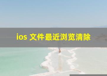 ios 文件最近浏览清除